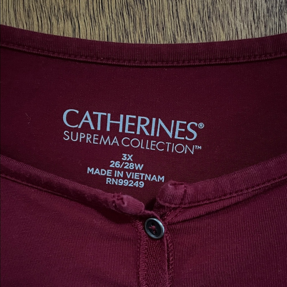 Catherines Deep Red Blouse with Button Detail - Picture 2 of 2